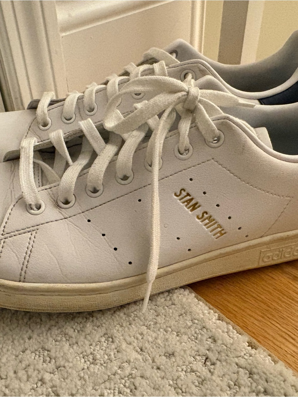 adidas Stan Smith Men’s Sneakers - White with Navy / Gold Accent
